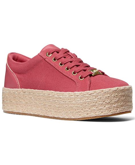 michael michael kors women's libby espadrille lace-up psneakers|Libby Cotton Canvas Platform Sneaker .